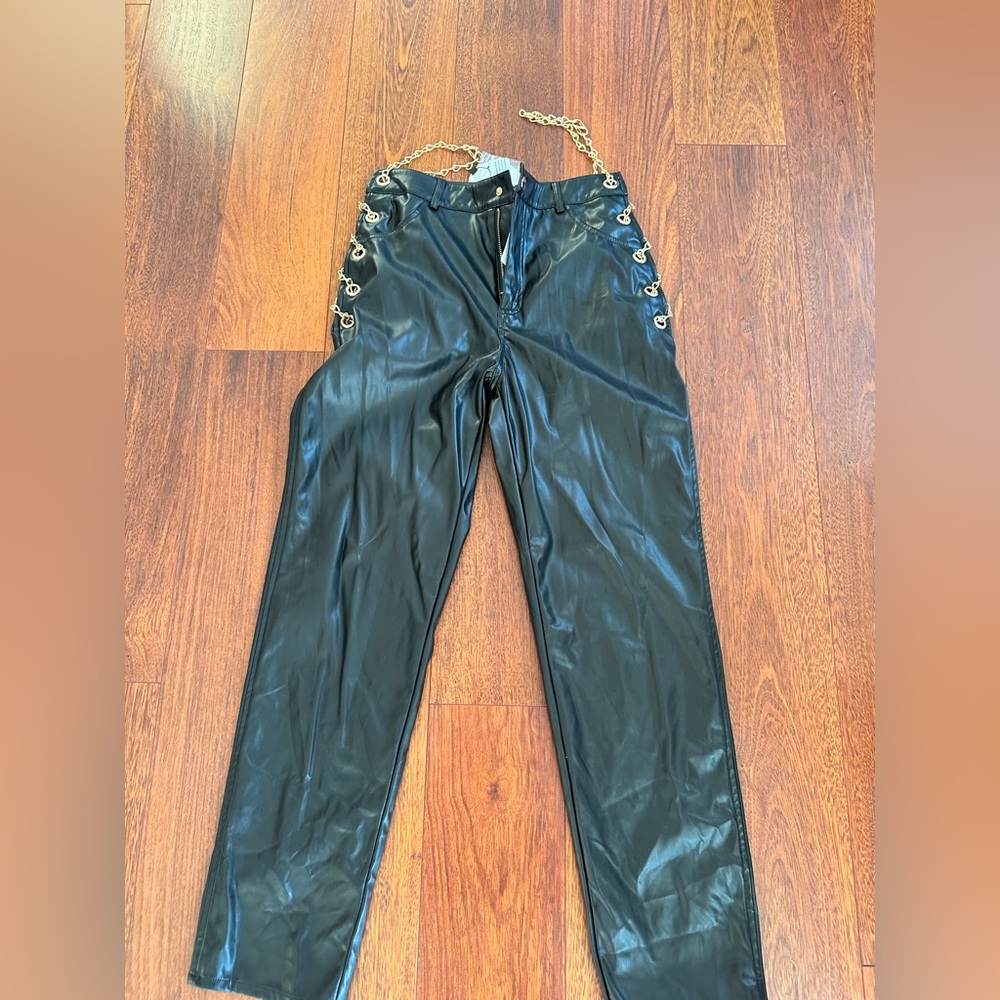 Rehab lab leather pants with side chain